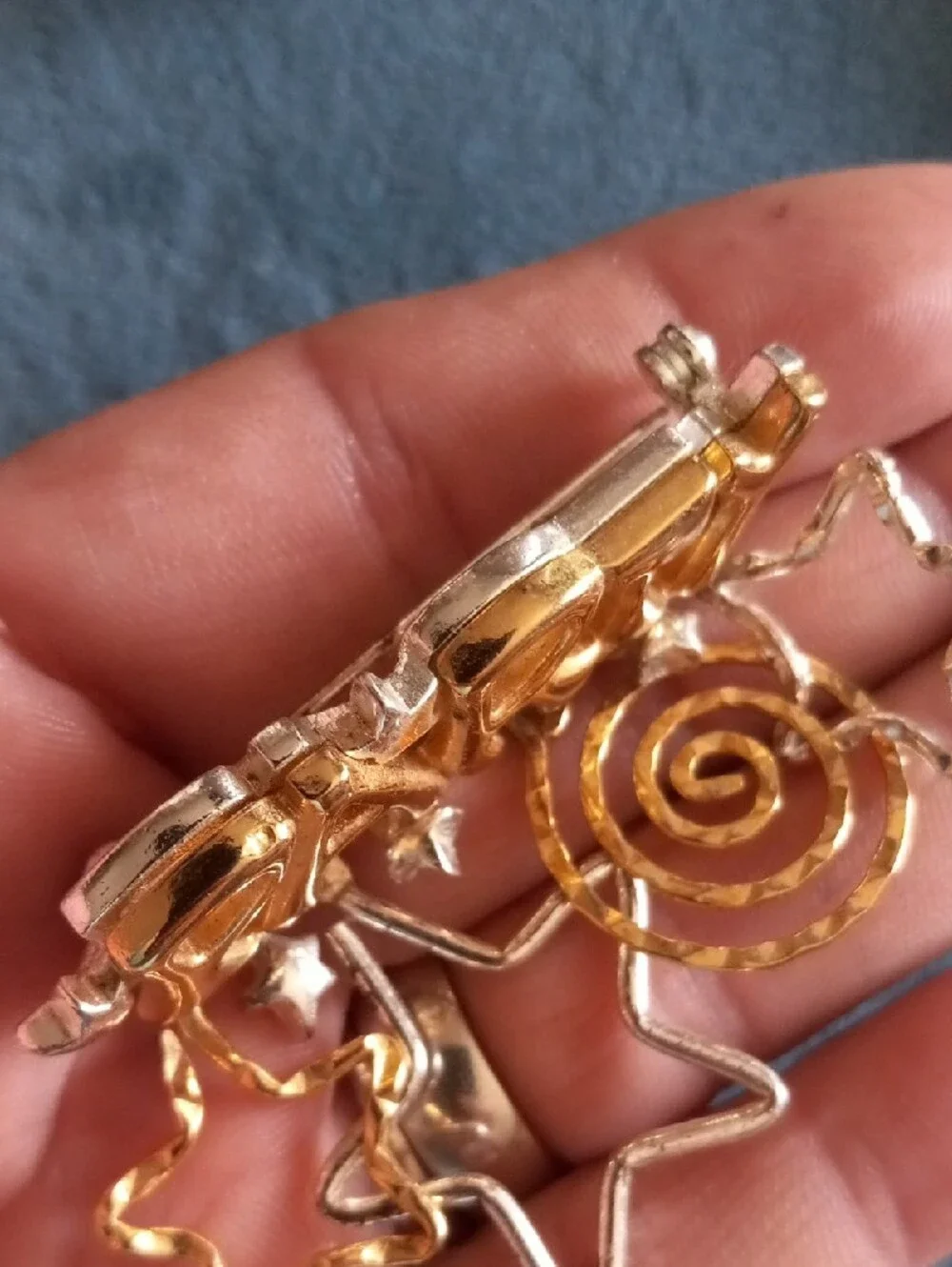 Gold 'Party' Hanging Decoration with Star & Spiral Charms